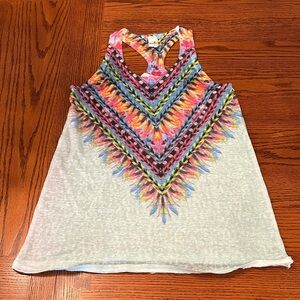 Womens Brenda’s USA Colorful Patterned Tank Top size medium